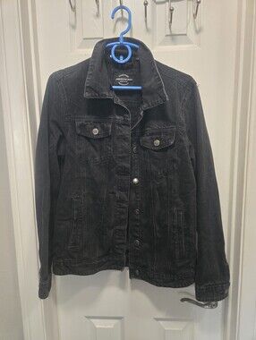 American Bazi Black Denim Jacket Size M